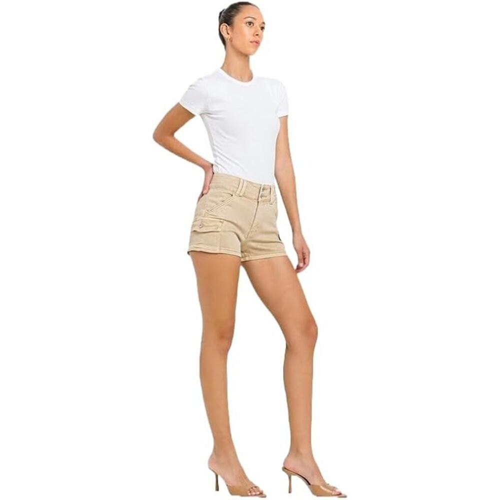 Vervet by Flying Monkey High Rise Cargo Shorts - V3411K - Size Medium - Picture 3 of 5